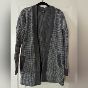 Toad&Co Cardigan Sweater Recycled & Organic Cotton Gray Textured Long Size Small